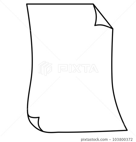 Illustration of a sheet of paper isolated on a white background. 103800372