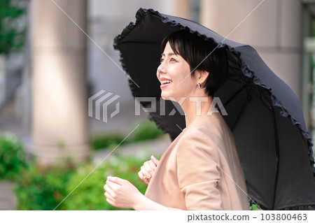A woman holding a parasol A woman holding a parasol 103800463