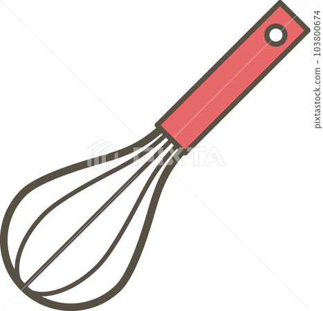 simple red illustration of a whisk 103800674