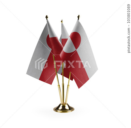 Small national flags of the Greenland on a white background 103801089