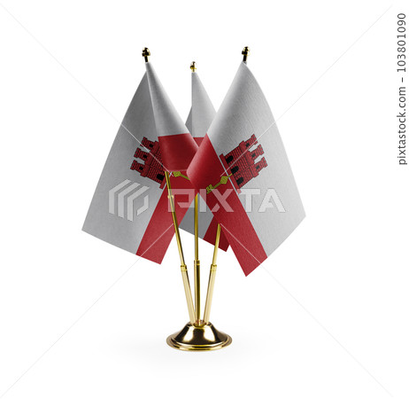 Small national flags of the Gibraltar on a white background Small national flags of the Gibraltar on a white background 103801090
