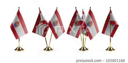 Small national flags of the French Polynesia on a white background 103801166