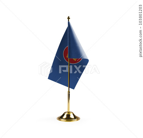 Small national flag of the ASEAN on a white background 103801203