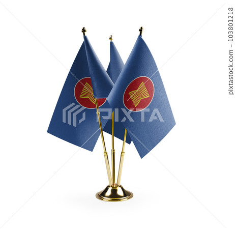 Small national flags of the ASEAN on a white background Small national flags of the ASEAN on a white background 103801218