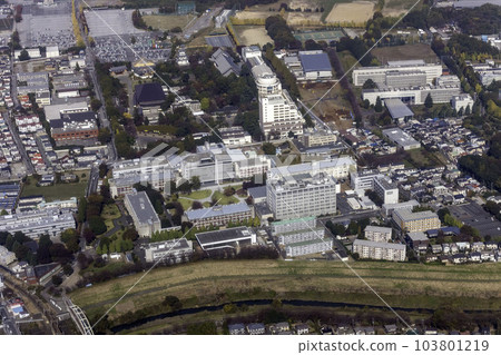 Aerial view near the Noda campus of Tokyo University of Science 103801219