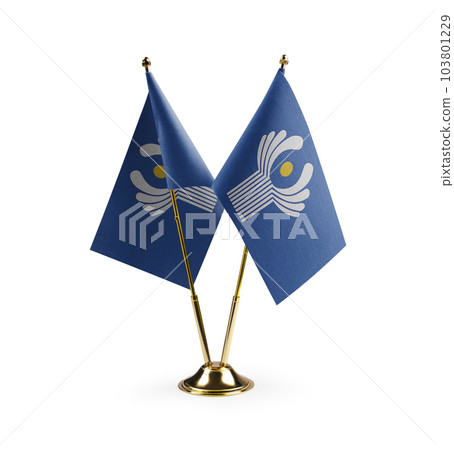 Small national flags of the CIS on a white background 103801229