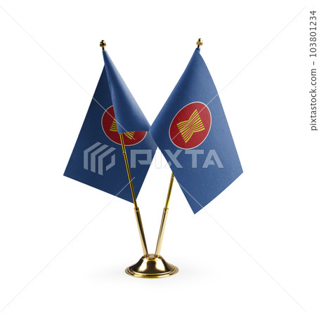 Small national flags of the ASEAN on a white background 103801234