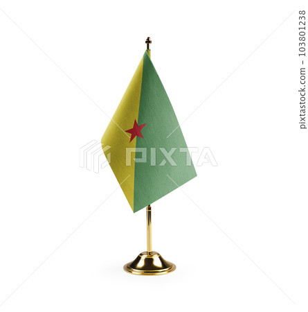 Small national flag of the French Guiana on a white background Small national flag of the French Guiana on a white background 103801238