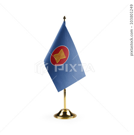 Small national flag of the ASEAN on a white background 103801249