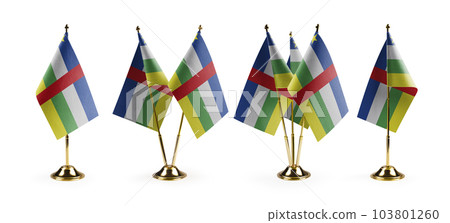 Small national flags of the Central African Republic on a white background 103801260