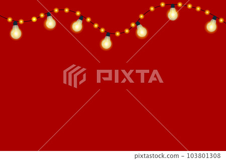 Red background with light bulbs Red background with light bulbs 103801308