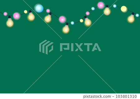 Green background with light bulbs Green background with light bulbs 103801310