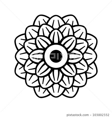 Simple dahlia flower symbol isolated on white background - vector Simple dahlia flower symbol isolated on white background - vector 103802332