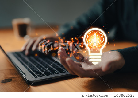Businessman hand holding light bulb, concept of new ideas with innovation and creativity. intellectual property concept Businessman hand holding light bulb, concept of new ideas with innovation and creativity. intellectual property concept 103802523