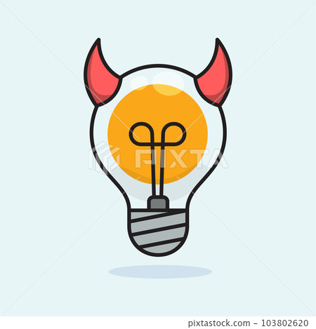 The Bulb with evil horn. Bad Idea. Isolated Vector Illustration The Bulb with evil horn. Bad Idea. Isolated Vector Illustration 103802620
