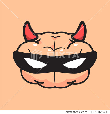 The Brain with evil horn. Criminal Minded. Isolated Vector Illustration 103802621
