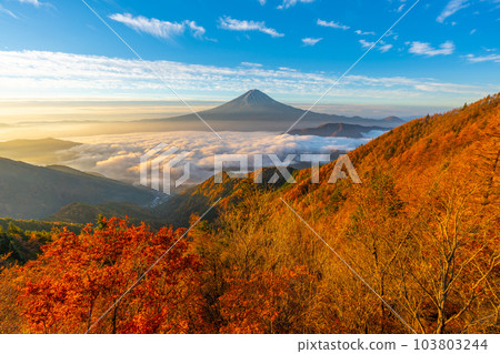 新道關、雲海、紅葉、富士山、富士山雙台[山梨縣笛吹市] 103803244