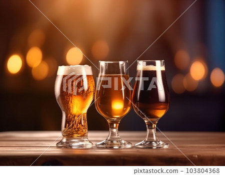 Beer in glass Illustration AI Generative 103804368