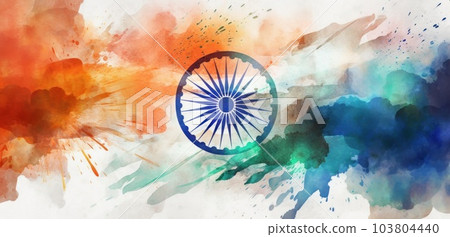 Indian flag background. Illustration AI Generative 103804440