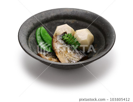 Migaki herring and taro simmered together Migaki herring and taro simmered together 103805412