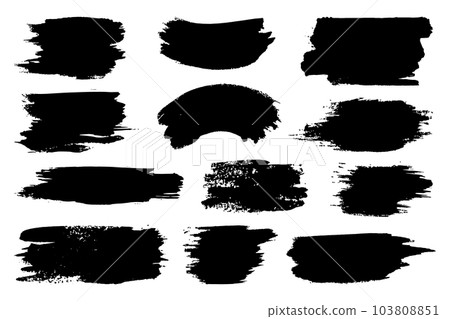 Abstract vector paint set. Isolated grunge elements for paper design. Ink paint brush stains or spots on white background Abstract vector paint set. Isolated grunge elements for paper design. Ink paint brush stains or spots on white background 103808851