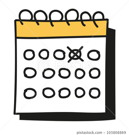 Journal doodle icon. Hand drawn banner or element for notebook, diary and planner. Doodle scribble style. Vector illustration 103808869