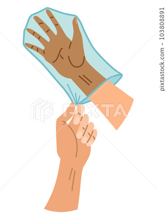 Dog poo clean up, one step infographic. Vector poster about hygiene animal, toilet cleaning information after your dog, one step 103808891