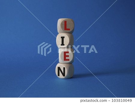 Hype symbol. Concept word Hype on wooden cubes. Beautiful blue background. Business and Hype concept. Copy space. 103810049