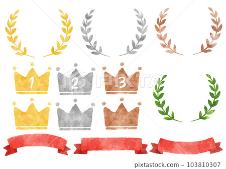 Ranking icon illustrations hand drawn watercolor Ranking icon illustrations hand drawn watercolor 103810307