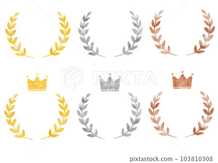 Laurel icon illustration hand drawn watercolor style Laurel icon illustration hand drawn watercolor style 103810308