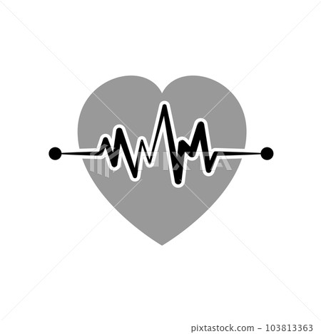 Illustration Vector graphic of heart pulse icon 103813363