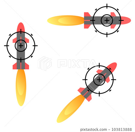 Illustration of targeting a nuclear missile with a radar Illustration of targeting a nuclear missile with a radar 103813888