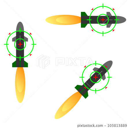 Illustration of targeting a nuclear missile with a radar 103813889