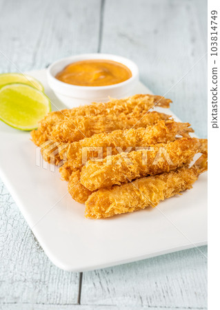 Shrimp tempura with sauce Shrimp tempura with sauce 103814749
