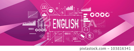 Learning English concept on geometric pattern background 103816341
