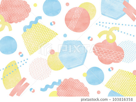 手繪波普幾何圖案水彩小圖案 103816358