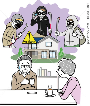 老年夫婦害怕搶劫 老年夫婦害怕搶劫 103816489