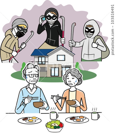 Elderly couple afraid of robbery 103816491