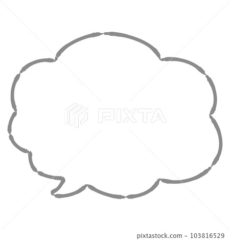 Fluffy cute speech bubble (black and white) Fluffy cute speech bubble (black and white) 103816529