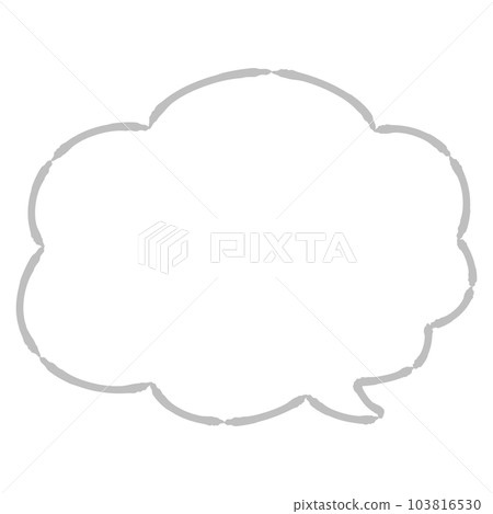 Fluffy cute speech bubble (black and white) Fluffy cute speech bubble (black and white) 103816530