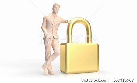 The man and master key for security concept 3d rendering 103816568