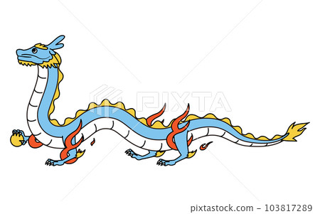 New Year's card material for the 2024 dragon year, a dragon walking on four legs (dragon, dragon, dragon) 103817289