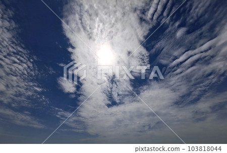 White clouds in the afternoon blue sky・Early summer・Super wide angle・Sky only・230604pm White clouds in the afternoon blue sky・Early summer・Super wide angle・Sky only・230604pm 103818044