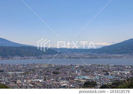 從鹽oji通行證看到的Su訪湖（長野縣岡谷市） 103818576