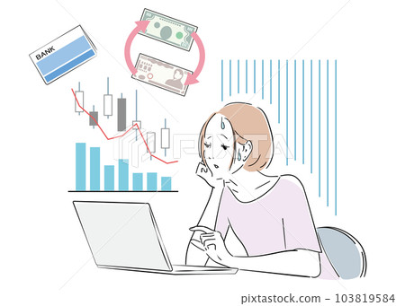 Anxious woman who can not manage money well 103819584
