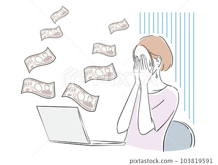 A woman who has lost money due to failure in asset management A woman who has lost money due to failure in asset management 103819591