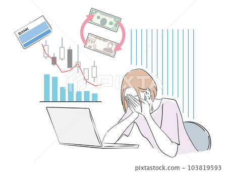 A woman who has lost money due to failure in asset management A woman who has lost money due to failure in asset management 103819593
