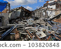A building destroyed by a tornado 103820848