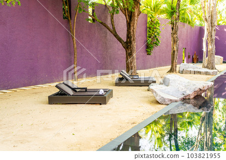 beach chair in beautiful decoration area beach chair in beautiful decoration area 103821955