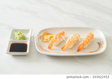 Shrimps Sushi or Ebi Nigiri Sushi Shrimps Sushi or Ebi Nigiri Sushi 103822453